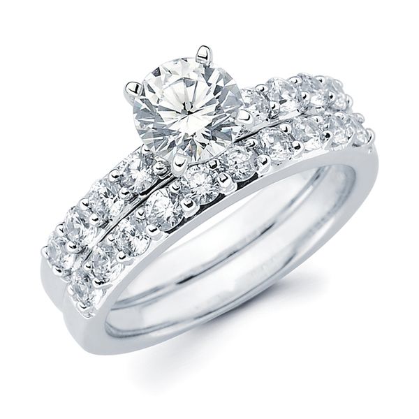 14k White Gold Bridal Set