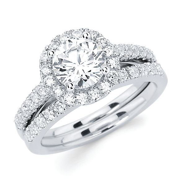 14k White Gold Bridal Set