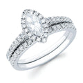 14k White Gold Bridal Set
