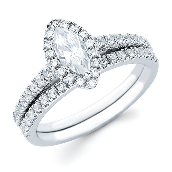 14k White Gold Bridal Set