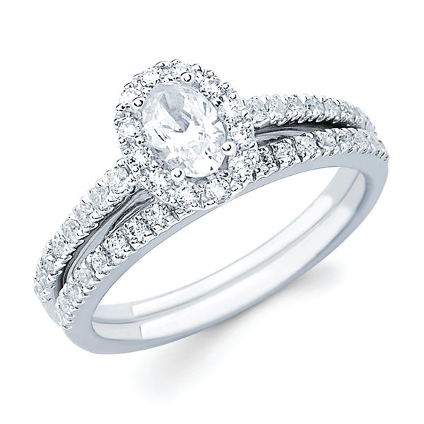14k White Gold Bridal Set