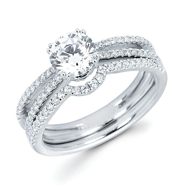 14k White Gold Bridal Set