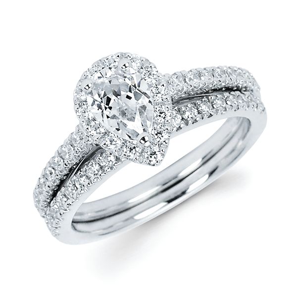 14k White Gold Bridal Set
