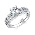 14k White Gold Bridal Set