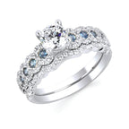 14k White Gold Bridal Set