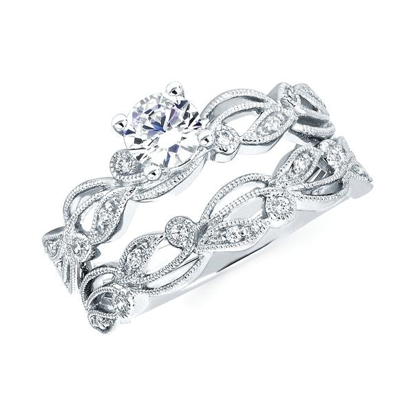 14k White Gold Bridal Set