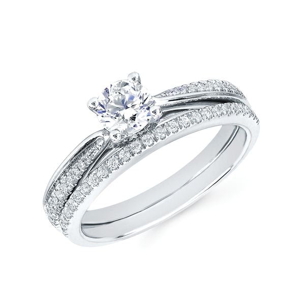 14k White Gold Bridal Set