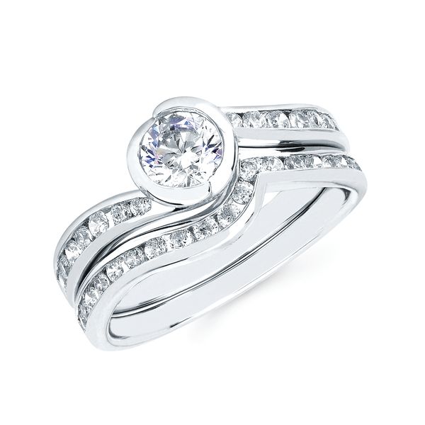 14k White Gold Bridal Set