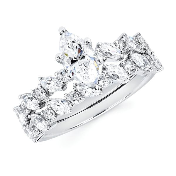 14k White Gold Bridal Set
