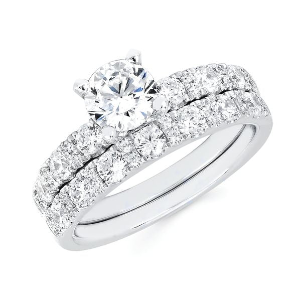 14k White Gold Bridal Set