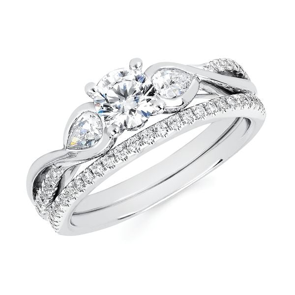 14k White Gold Bridal Set