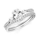 14k White Gold Bridal Set