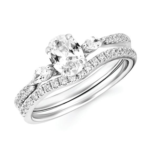14k White Gold Bridal Set