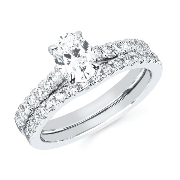 14k White Gold Bridal Set