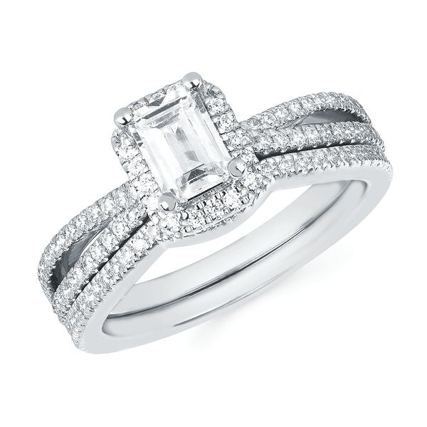 14k White Gold Bridal Set