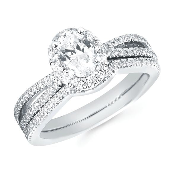 14k White Gold Bridal Set