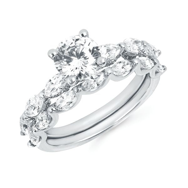 14k White Gold Bridal Set