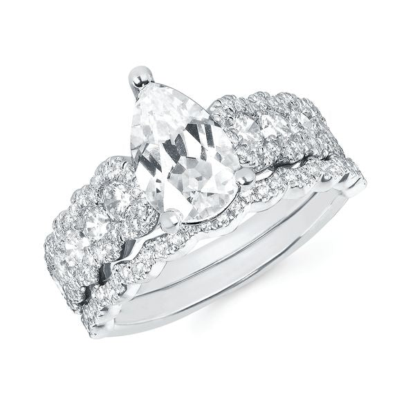 14k White Gold Bridal Set