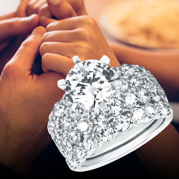 14k White Gold Bridal Set - Image 5