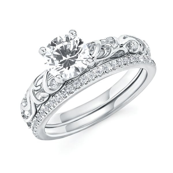 14k White Gold Bridal Set