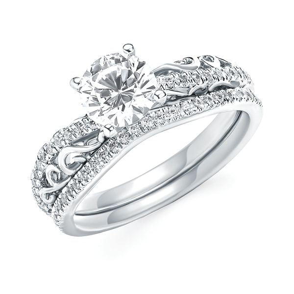 14k White Gold Bridal Set