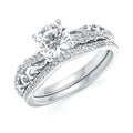 14k White Gold Bridal Set