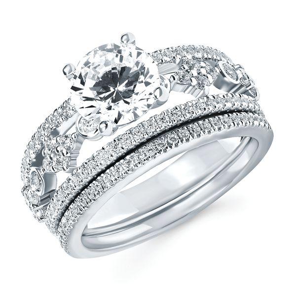 14k White Gold Bridal Set