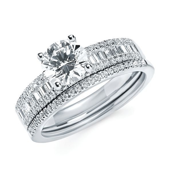 14k White Gold Bridal Set