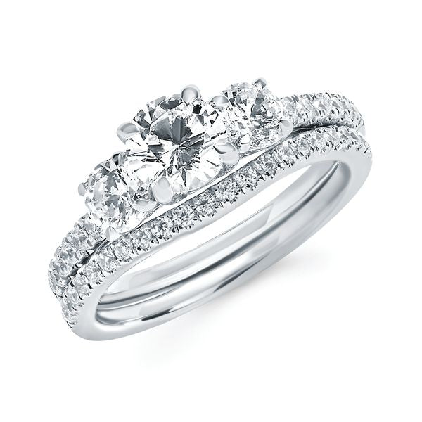 14k White Gold Bridal Set
