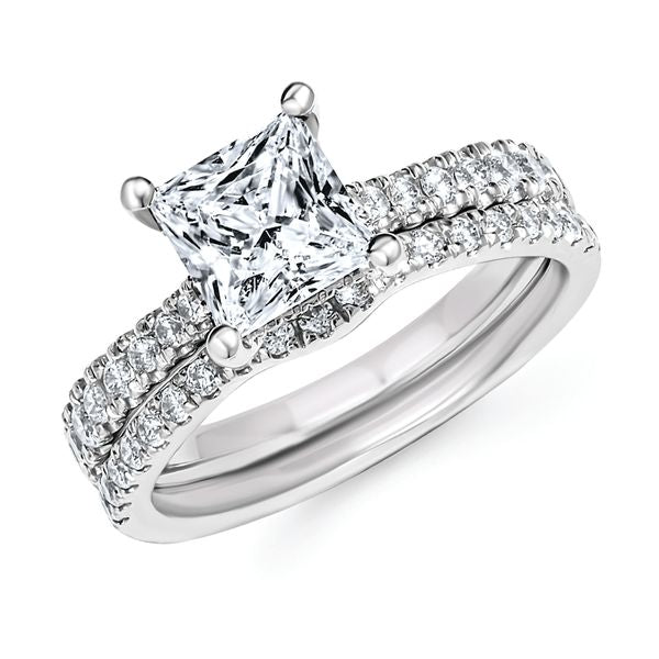 14k White Gold Bridal Set