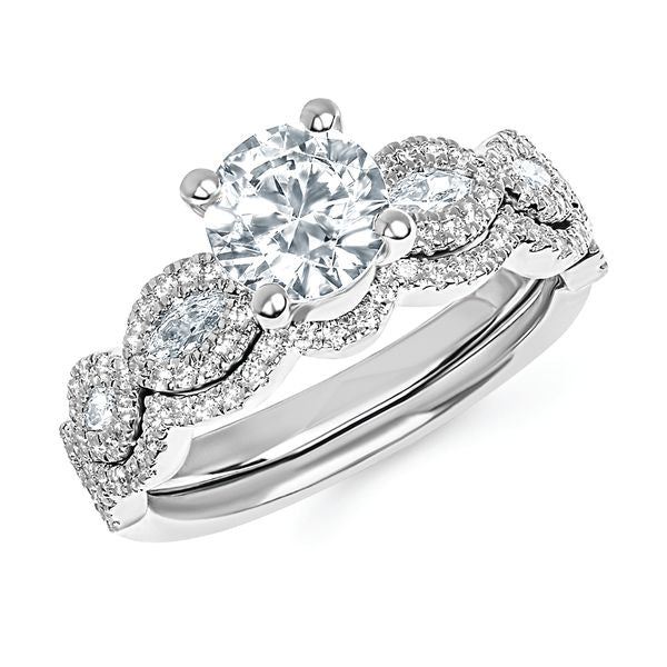 14k White Gold Bridal Set