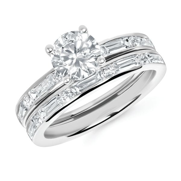 14k White Gold Bridal Set