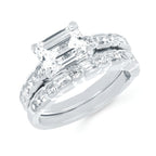 14k White Gold Bridal Set