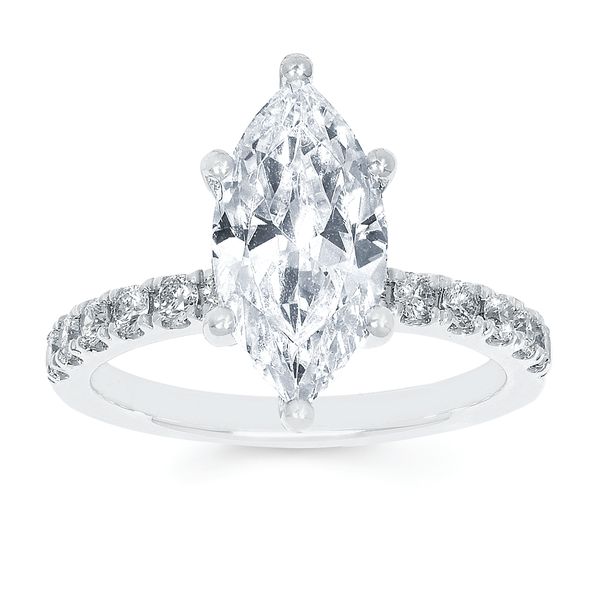 14k White Gold Engagement Ring