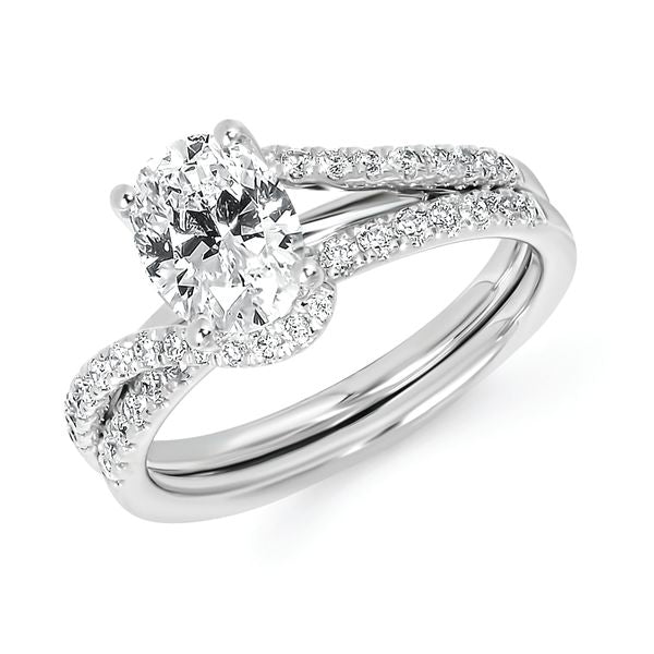14k White Gold Bridal Set