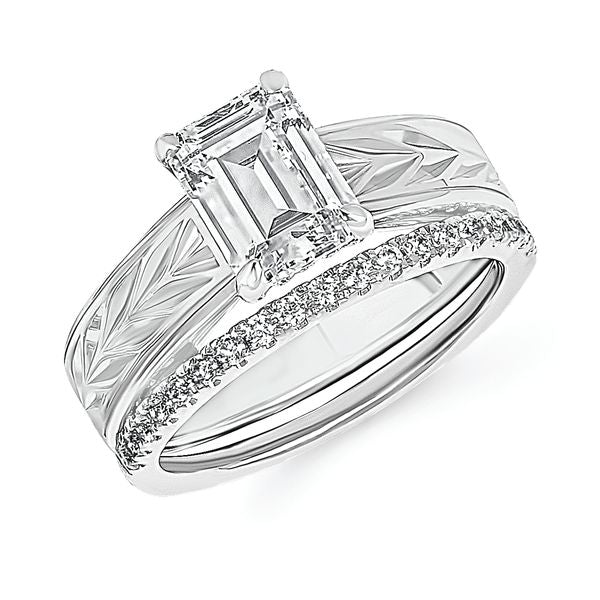 14k White Gold Bridal Set
