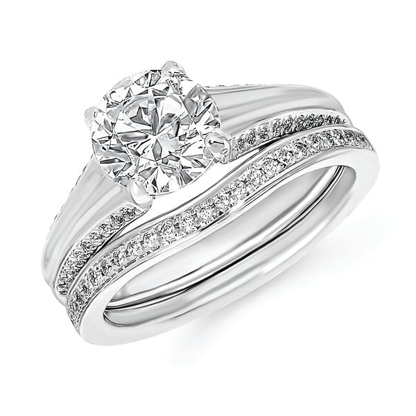 14k White Gold Bridal Set
