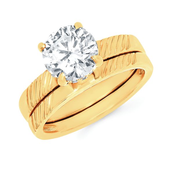 14k Yellow Gold Bridal Set