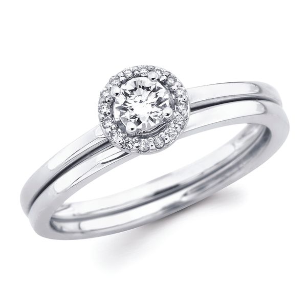 14k White Gold Bridal Set