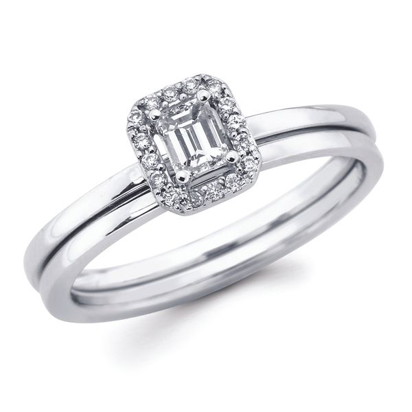14k White Gold Bridal Set