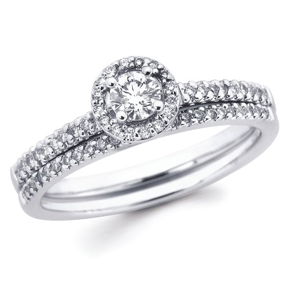 14k White Gold Bridal Set