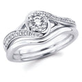 14k White Gold Bridal Set