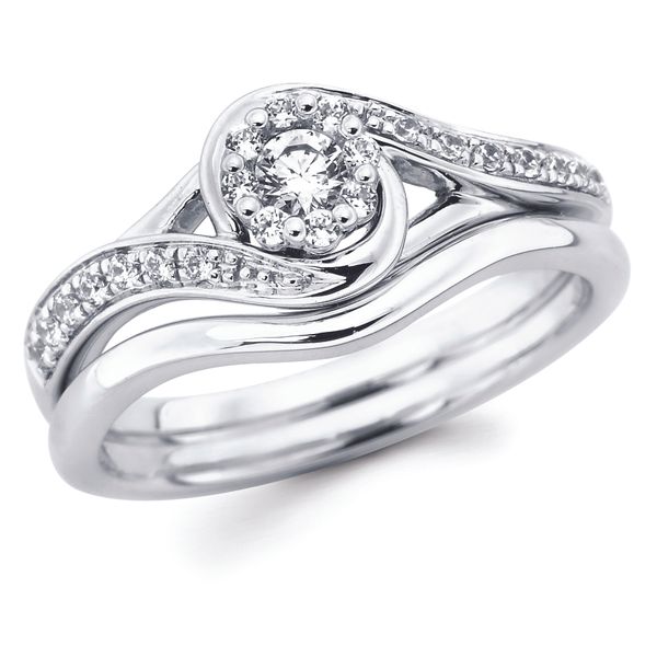 14k White Gold Bridal Set
