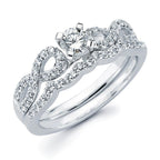 14k White Gold Bridal Set