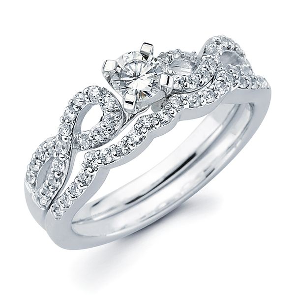 14k White Gold Bridal Set