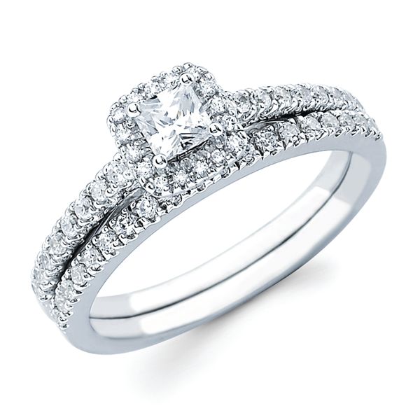 14k White Gold Bridal Set