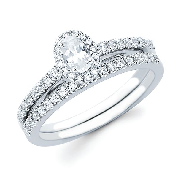 14k White Gold Bridal Set