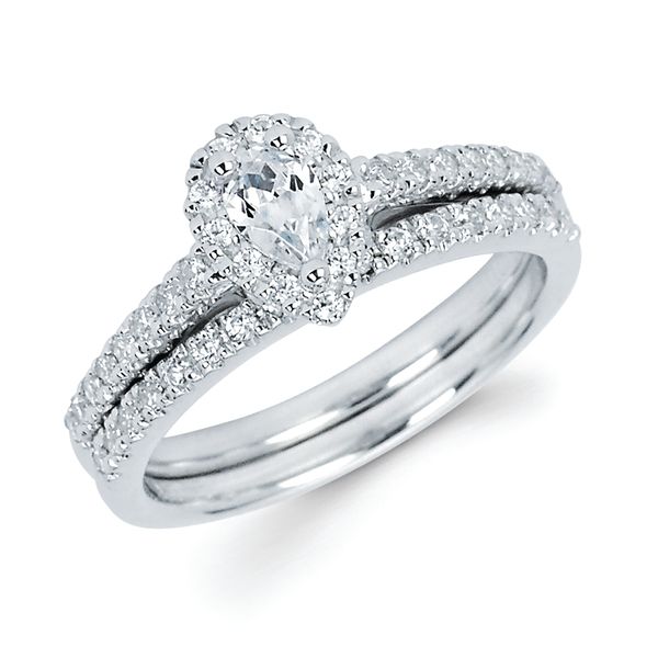 14k White Gold Bridal Set