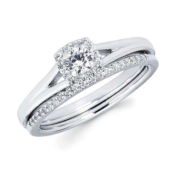 14k White Gold Bridal Set
