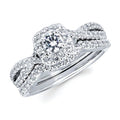 14k White Gold Bridal Set